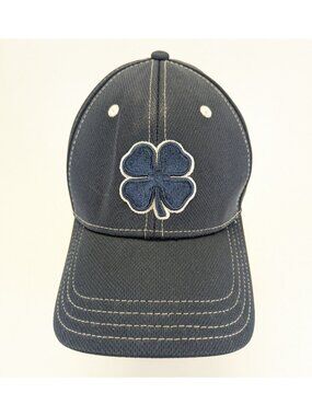 Black Clover Flex Golf Hat Cap Live Lucky Navy Blue Clover Mesh Back Mens L XL